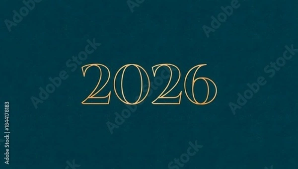 Fototapeta Elegant Golden Typography Design Featuring the Year 2026