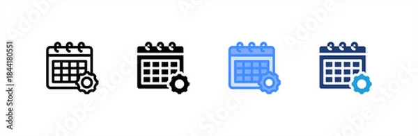 Obraz Schedule icon multiple style collection. Vector illustration.