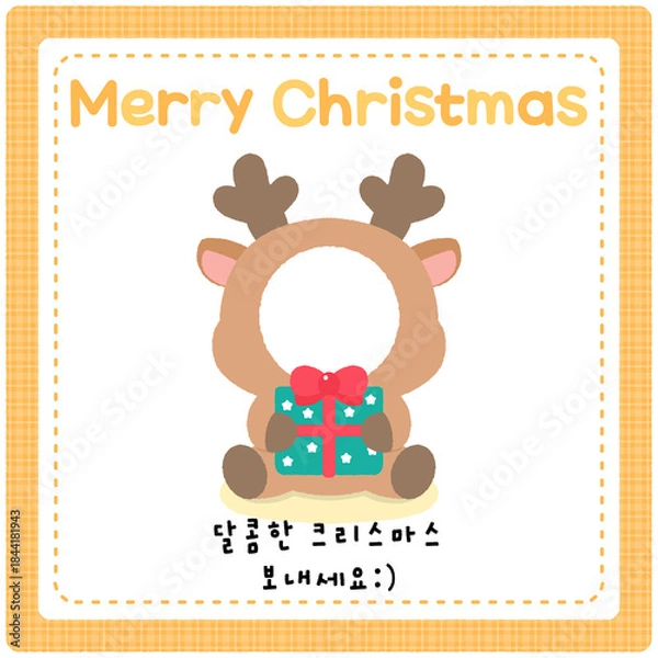 Obraz 겨울 크리스마스 성탄절 라벨 label 크리스마스선물라벨 겨울선물라벨 겨울라벨 크리스마스라벨 루돌프라벨 일러스트