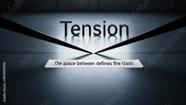 Fototapeta Tension Word Illustrating Conflict Space