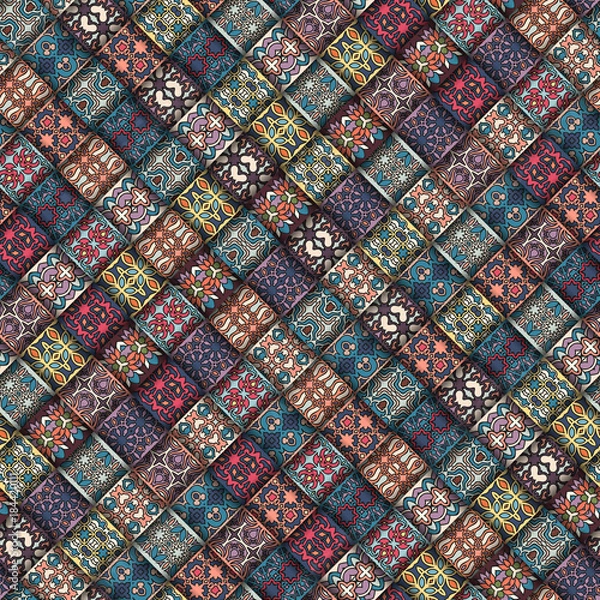 Fototapeta Seamless pattern. Vintage decorative elements. Hand drawn background. Islam, Arabic, Indian, ottoman motifs. Perfect for printing on fabric or paper.