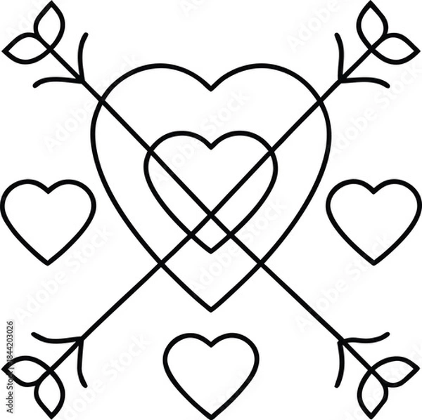 Fototapeta love reaction outline vector illustration on transparent background