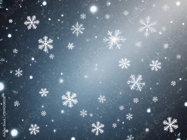 Fototapeta Winter Wonderland Snowflakes Background: Festive, Frosty, Magical Abstract Design