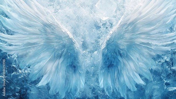 Obraz frozen eagle wing texture background, ice, bird 