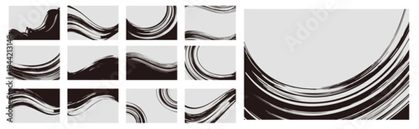 Obraz 筆で描いた和風背景素材のセット