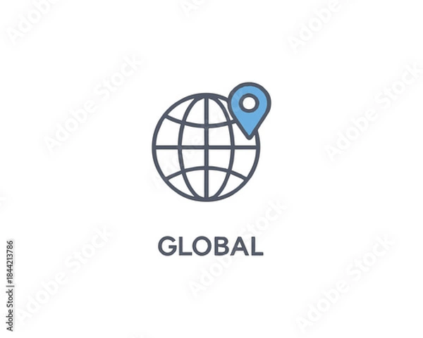 Fototapeta Global icon vector design illustration