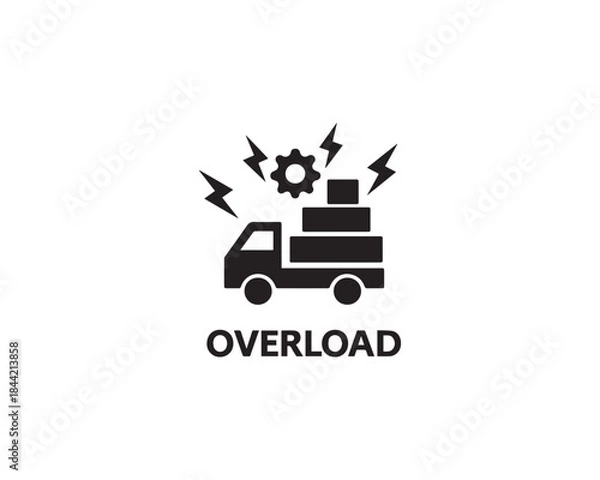 Fototapeta Overload truck icon vector design illustration.