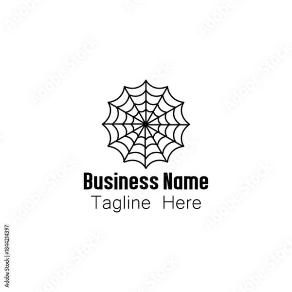 Obraz Minimalist Black and White Spider Web Logo Template