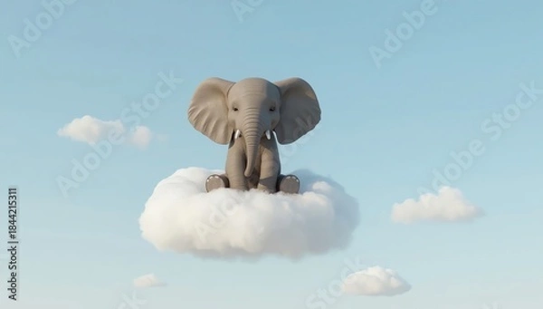 Fototapeta elephant in the clouds