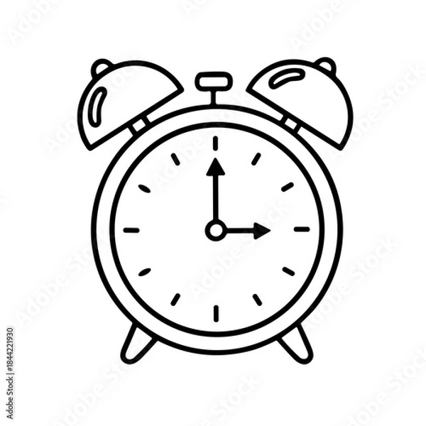 Fototapeta alarm clock isolated on white