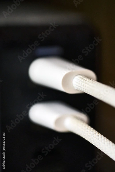 Obraz Connecting two cables at a charger point