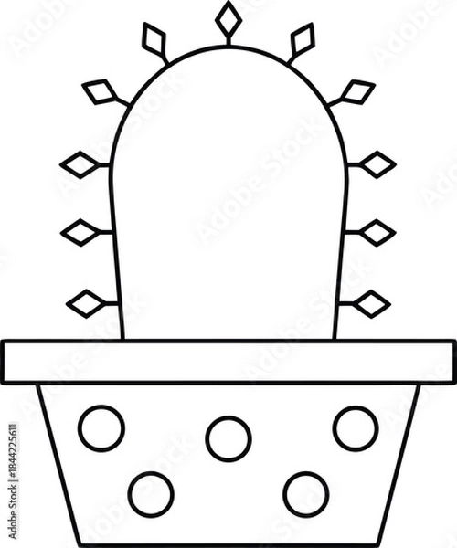 Obraz cactus plant icon outline vector on transparent background