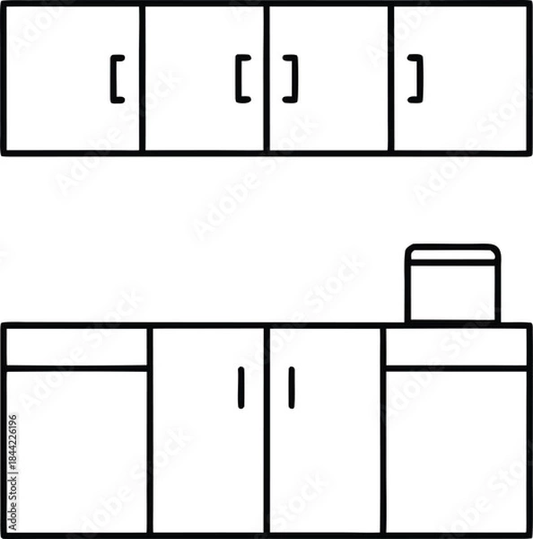 Obraz kitchen cabinet icon outline vector on transparent background