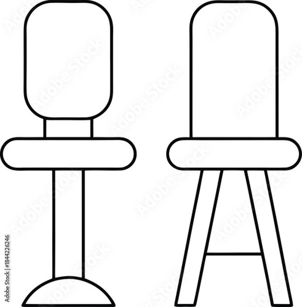 Obraz makeup stool icon outline vector on transparent background