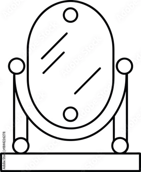 Obraz mirror icon outline vector on transparent background