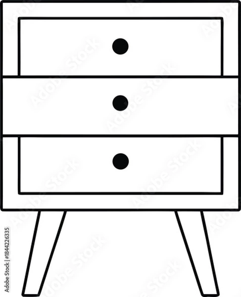 Obraz nightstand icon outline vector on transparent background