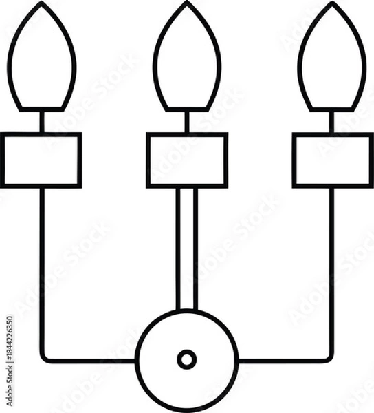 Obraz night light icon outline vector on transparent background