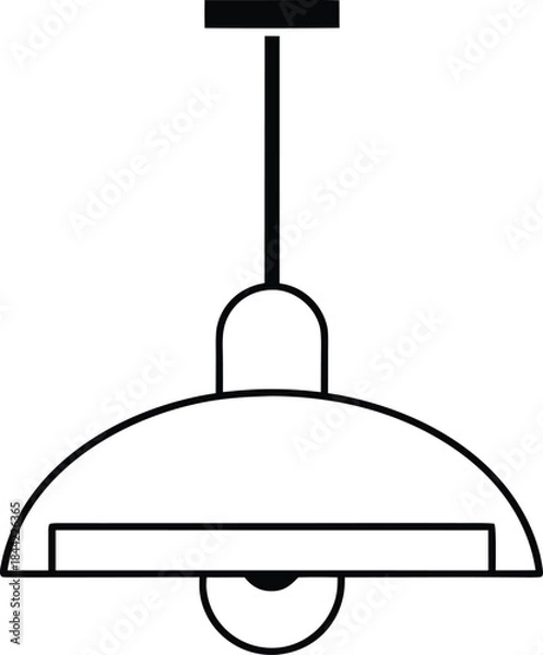 Obraz pendant light icon outline vector on transparent background