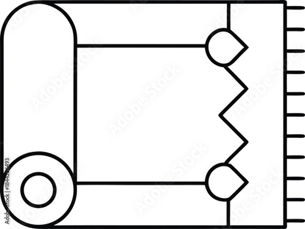 Obraz rug icon outline vector on transparent background