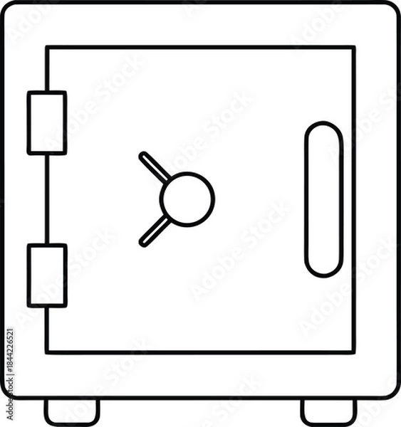 Obraz safe icon outline vector on transparent background