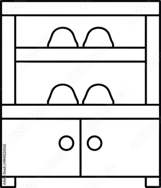 Obraz shoe cabinet icon outline vector on transparent background
