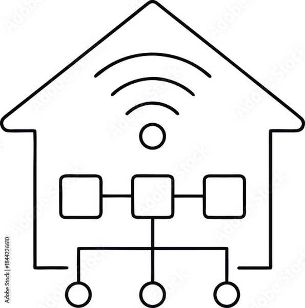 Obraz smart home hub icon outline vector on transparent background