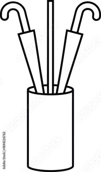 Obraz umbrella stand icon outline vector on transparent background