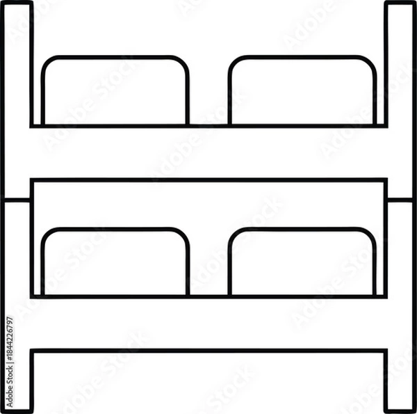 Obraz twin bed icon outline vector on transparent background