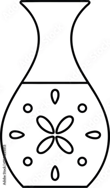 Obraz vase icon outline vector on transparent background
