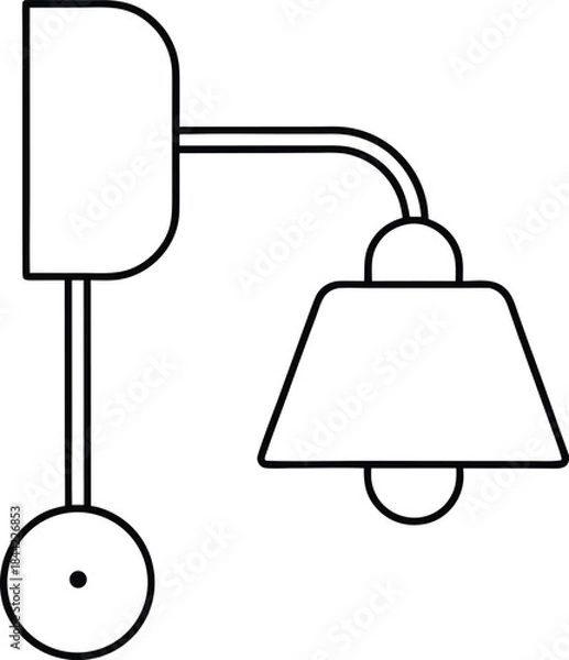 Obraz wall lamp icon outline vector on transparent background