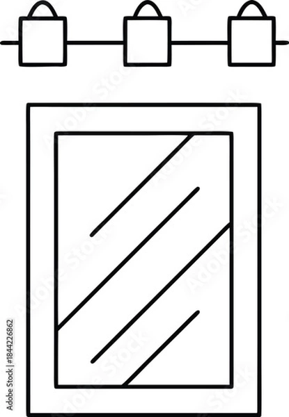 Obraz wall mirror icon outline vector on transparent background