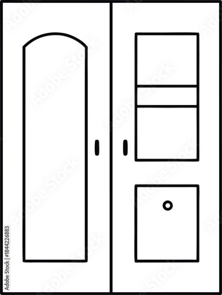 Obraz wardrobe door icon outline vector on transparent background