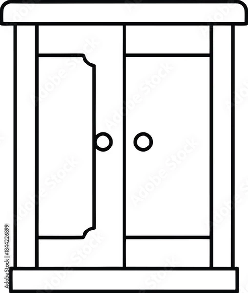 Obraz wardrobe icon outline vector on transparent background