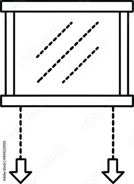 Obraz window shade icon outline vector on transparent background