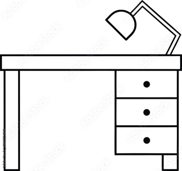 Obraz writing desk icon outline vector on transparent background