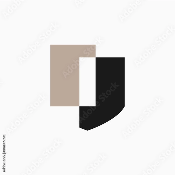 Obraz i letter shield protection security logo vector icon illustration