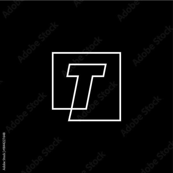 Obraz t letter mark square logo vector icon illustration