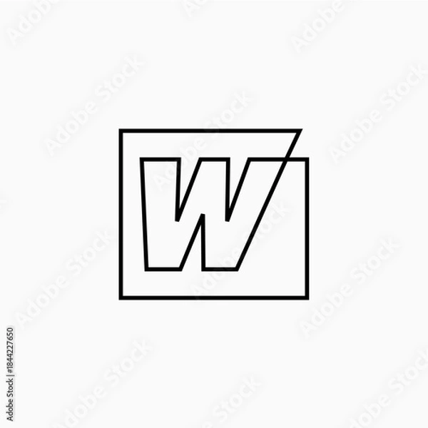 Obraz w letter mark square logo vector icon illustration