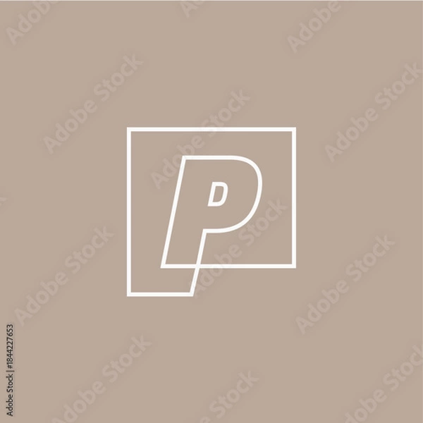 Obraz p letter mark square logo vector icon illustration