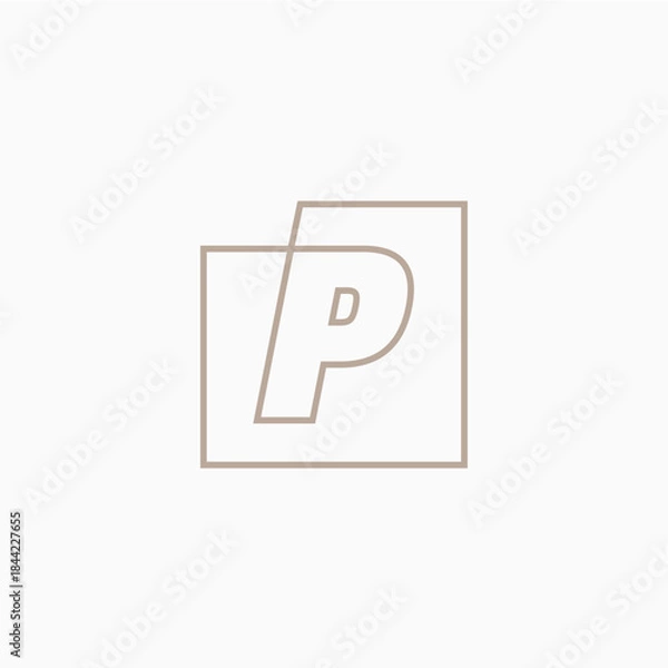 Obraz p letter mark square logo vector icon illustration