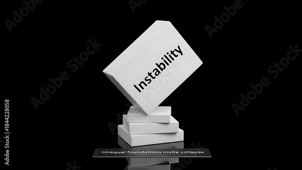 Fototapeta Unstable structure facing imminent collapse