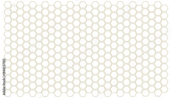 Fototapeta Thin Line Hexagon Seamless Pattern Background with Repeating Grid.