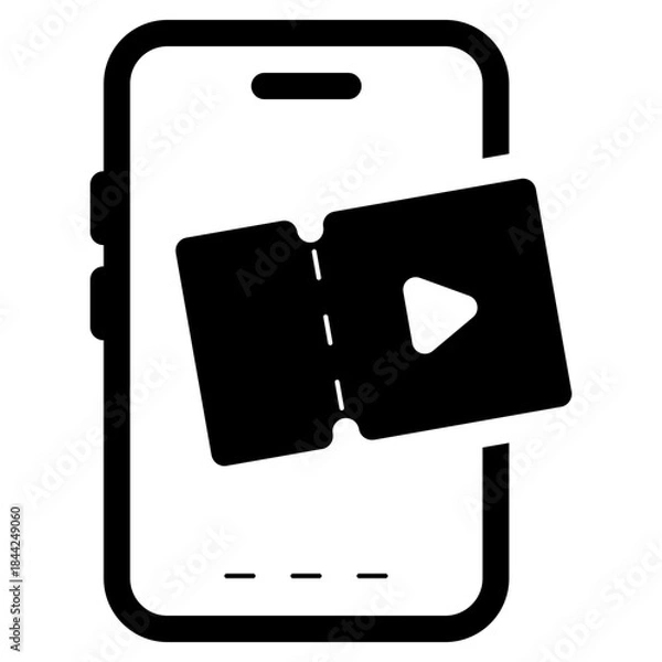 Obraz online movie ticket booking icon