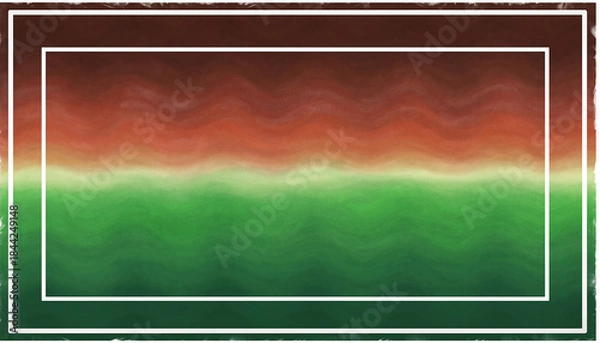 Obraz A wavy gradient background transitioning from dark red to green with white rectangular frames.