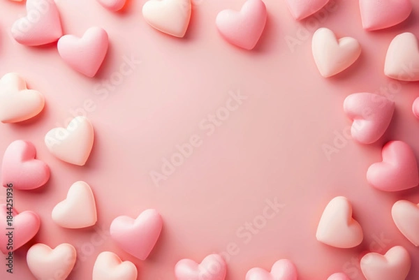 Obraz ピンクのハート型オブジェ