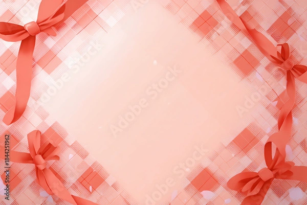 Obraz 赤いリボンの背景デザイン