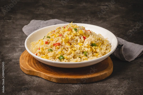 Obraz Delicious Fried Rice with Vegetables and Egg.