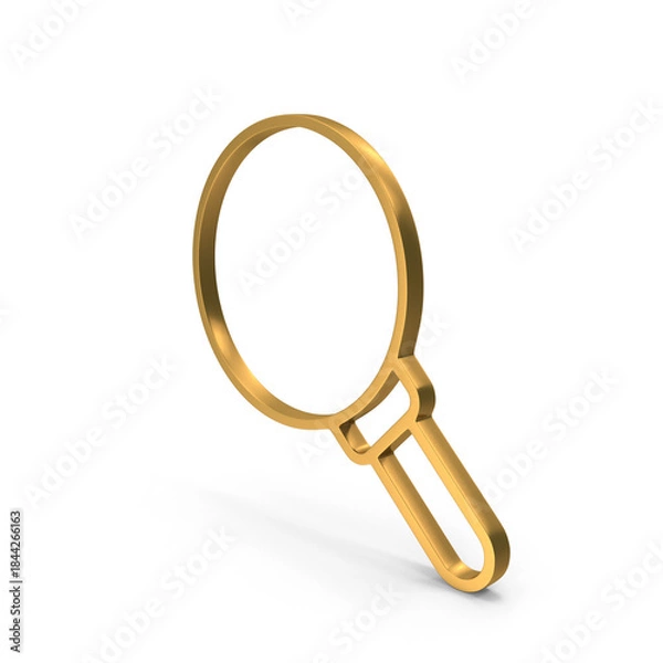 Fototapeta Gold Magnifying Glass Search Icon With Handle