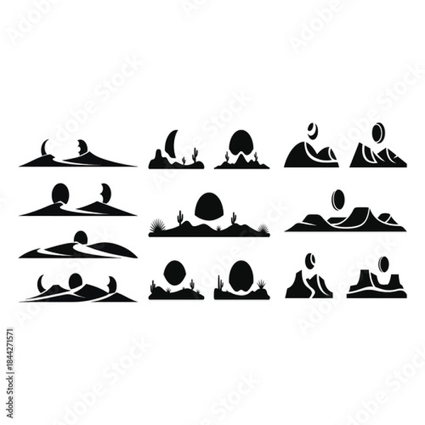 Obraz Moon Horizon Landscape Silhouette Pack.