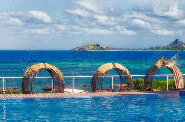 Obraz Fiji Resort Pool three shells